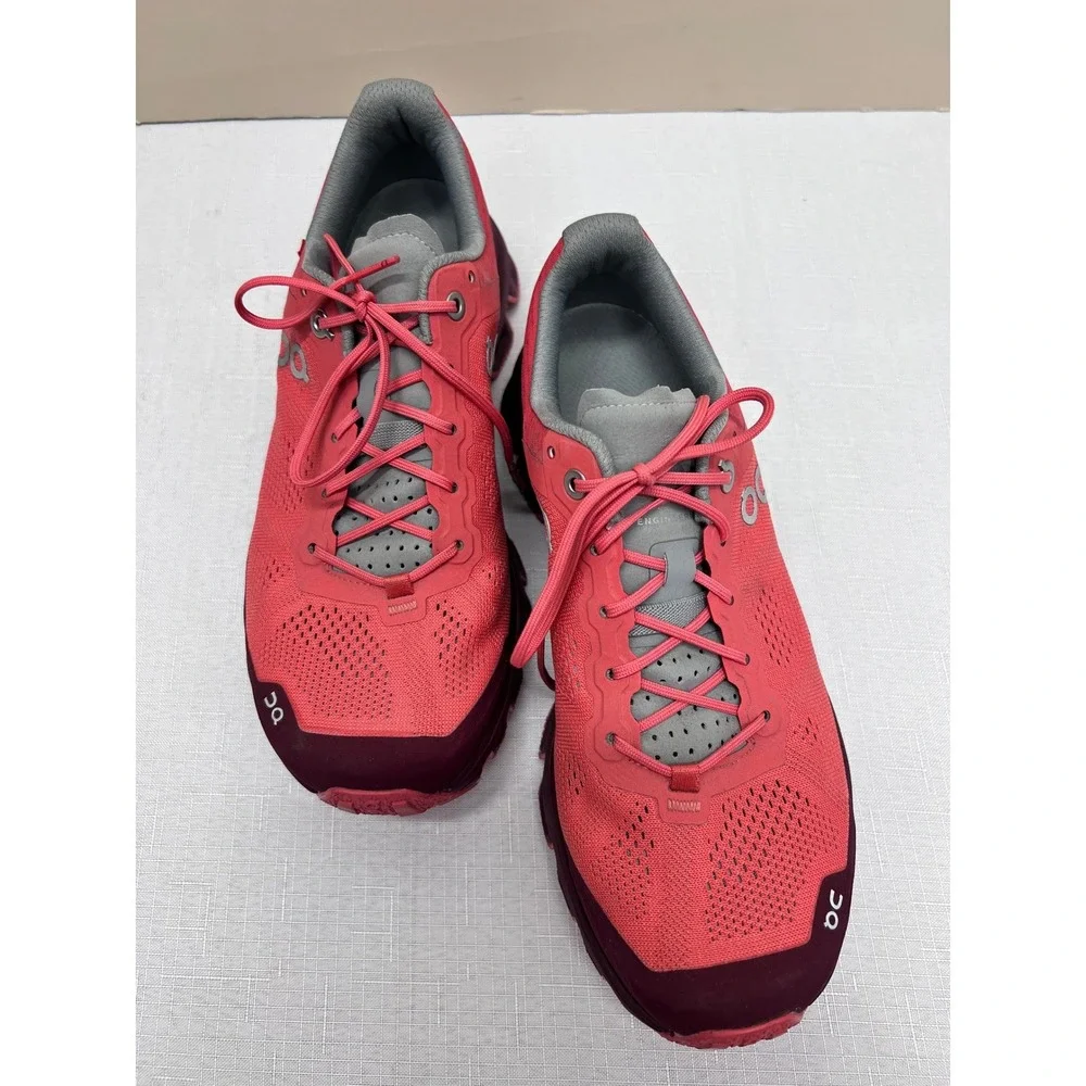 On Cloudventure Trail Running Shoes Women 7.5 Pink Red Excellent Missiongrip